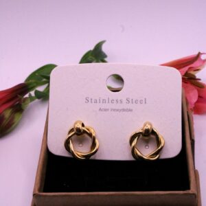 Boucle d'oreille double anneau torsadé